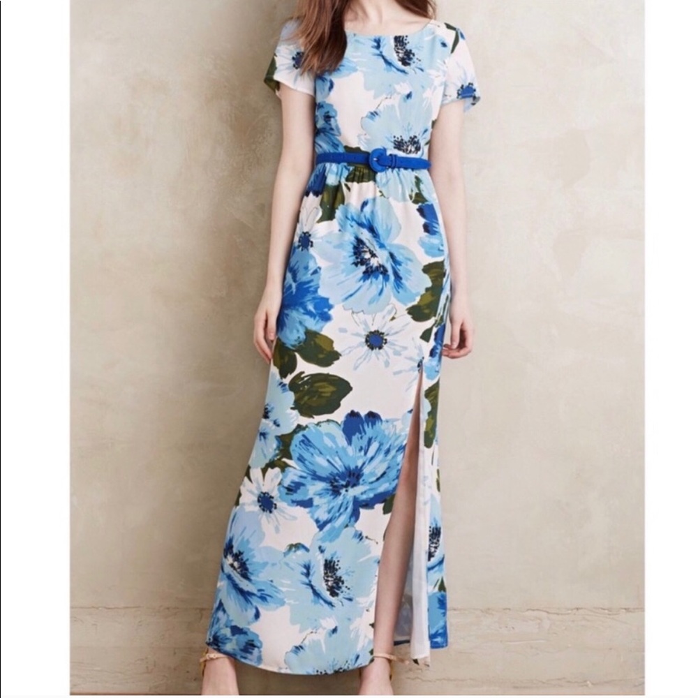 Anthropologie Long, short sleeve, floral dress